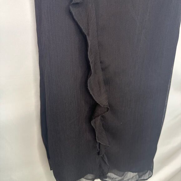 Future Collective Asymmetrical Black Ruffle Maxi Skirt Size 12 - Picture 6 of 12